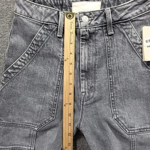 Mother Jeans Womens 23 Gray High Rise Zip Pocket Ankle Cargo Shadow Dancing